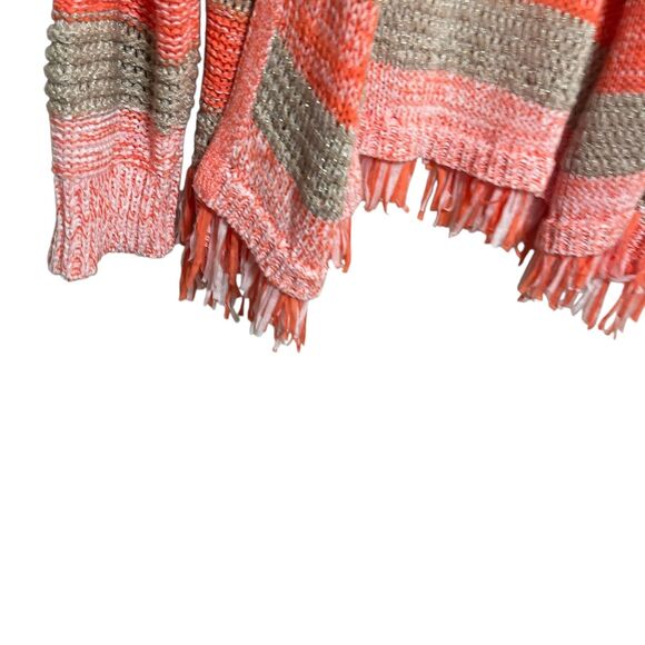 Ruby Rd Sweater Women's 2X Fringe Cardigan Striped Open Knit Casual Boho - Picture 4 of 8